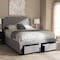 Baxton Studio Aubrianne Modern Grey Upholstered Queen Storage Bed 143-8055 - alternate 3
